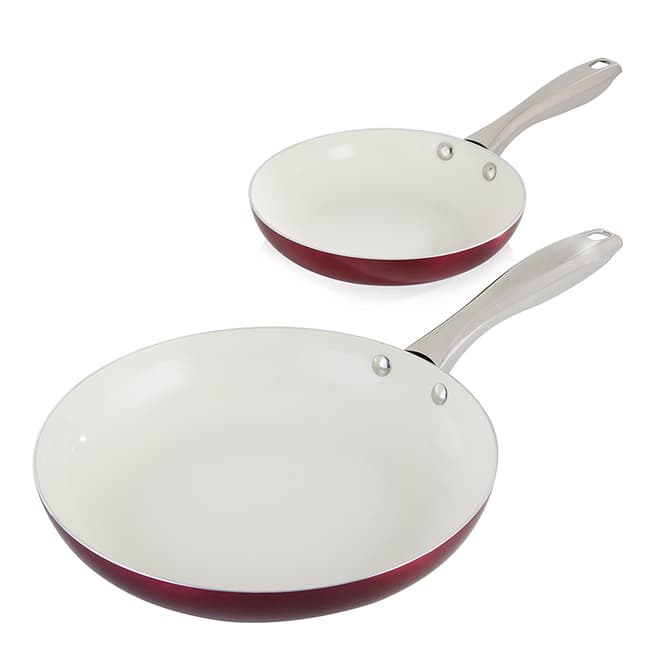 Morphy Richards Set of 2 Red Frying Pans
