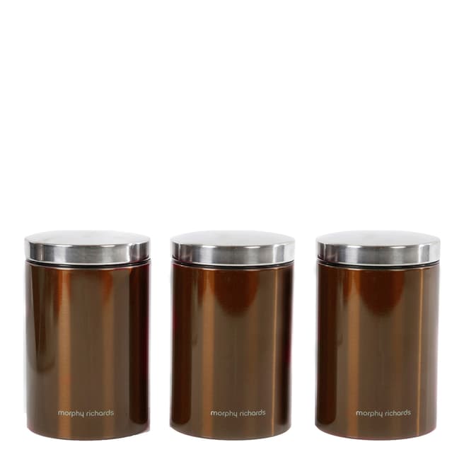 Morphy Richards Set of 3 Copper Storage Canisters