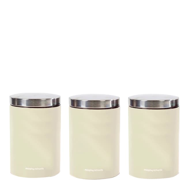 Morphy Richards Set of 3 Cream Storage Canisters