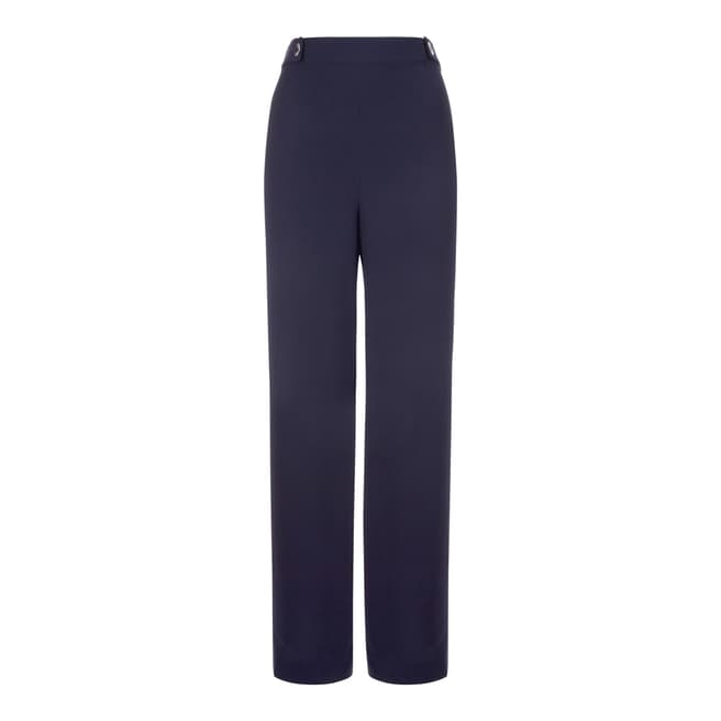Jaeger Navy Cropped Palazzo Trousers
