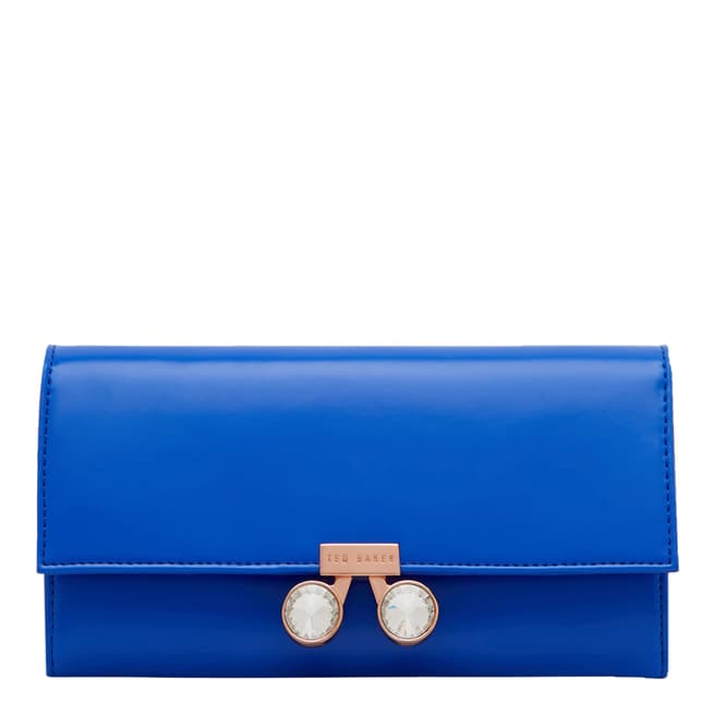 Ted Baker Womens Blue Leather Eleni Crystal Bobble Purse