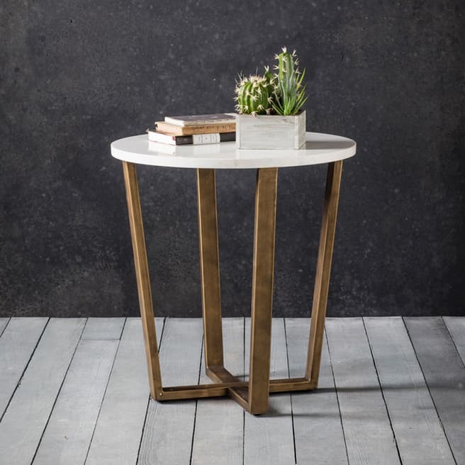 Gallery Living Costa Round Side Table Marble