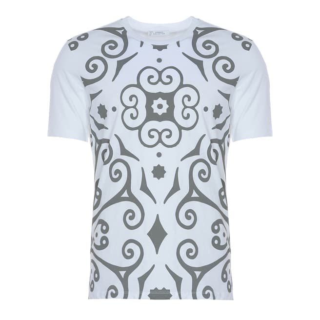 Versace White Swirl Versace Logo T-Shirt