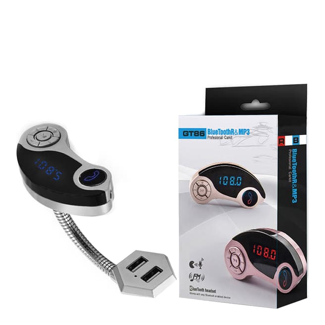 Confetti Bluetooth Hands-Free Kit / Car Charger and Transmitter For Music, Silver