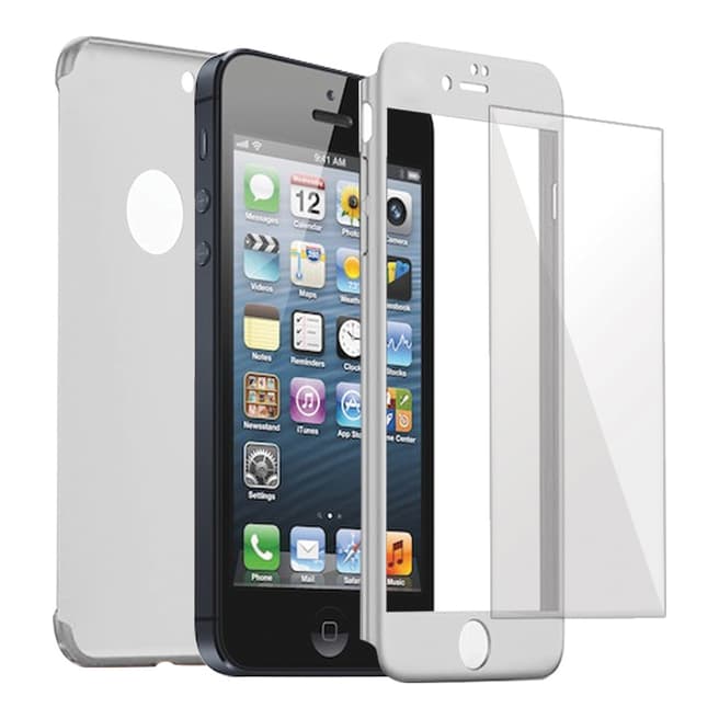 Confetti Protection case -  Front & Back  with integrated protection glass - Sivler - Iphone 5