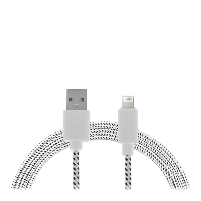 Confetti Strong Braided Sync Data Cable USB Charger - iPhone 5/6/7/8/X - 3m -  White