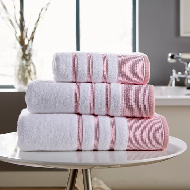 Behrens Pintuck Pair of Hand Towels, Pink