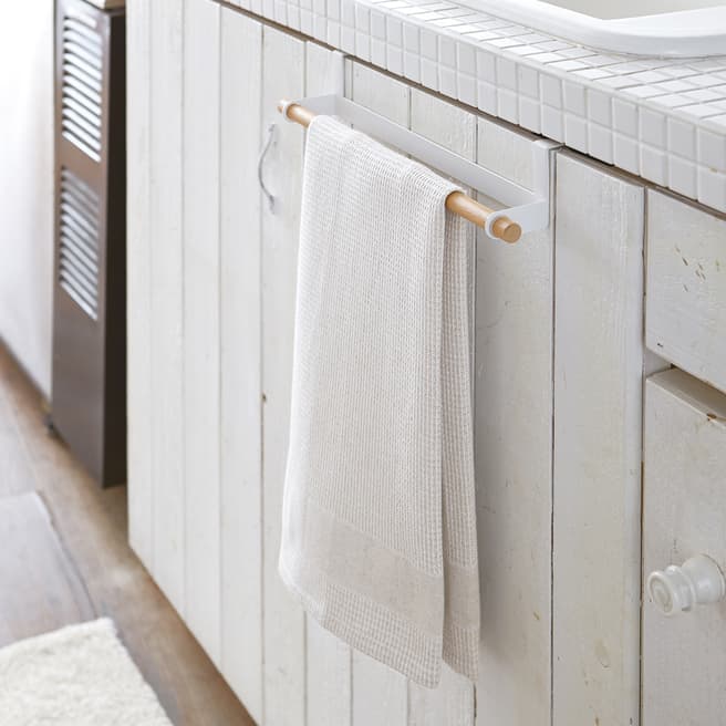 Yamazaki White Tosca Wide Kitchen Towel Hanger