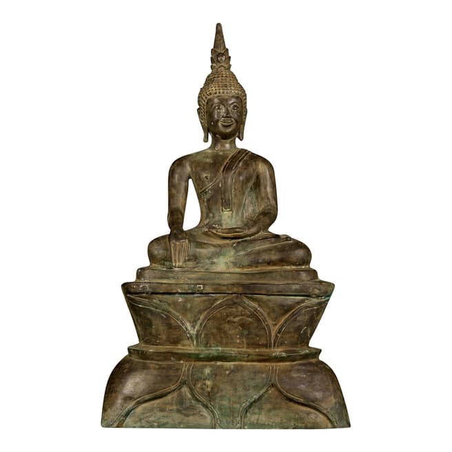 Eastern Treasures 19th Century Antique Laos Enlightenment Gautama Buddha Statue