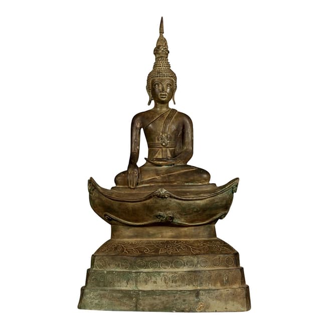 Eastern Treasures 19th Century Antique Laos Enlightenment Buddha Statue