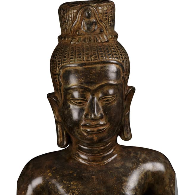 Eastern Treasures Antique Khmer Style Bronze Vishnu Statue Protector & Preserver