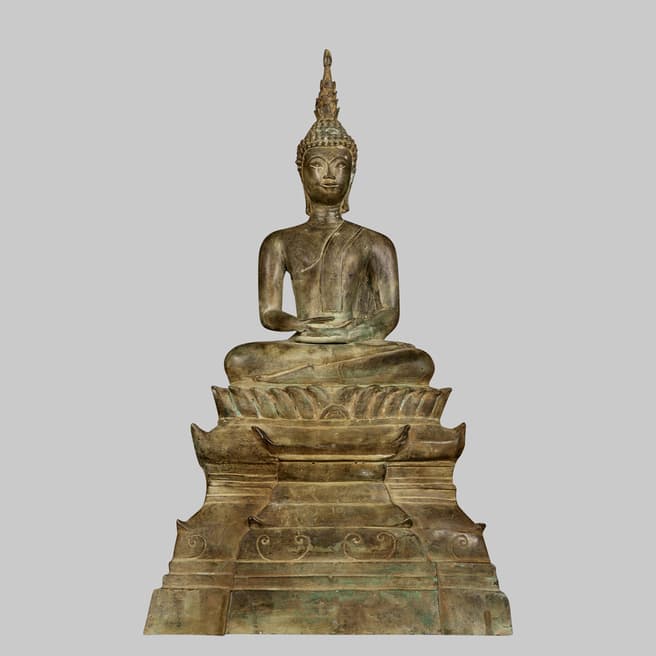 Eastern Treasures Antique 19th Century Southeast Asia Laos Meditation Buddha Statue