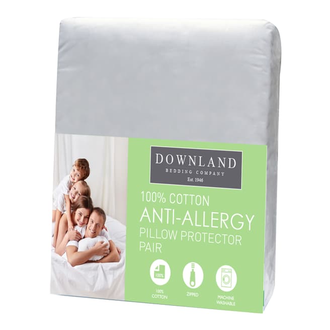 Downland Pair Of Anti Allergy Pillow Protectors