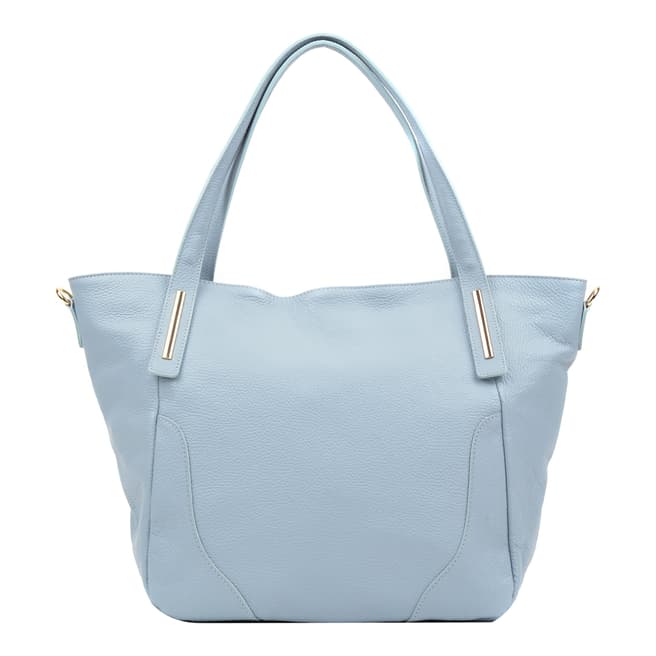 Luisa Vannini Light Blue Leather Tote Bag