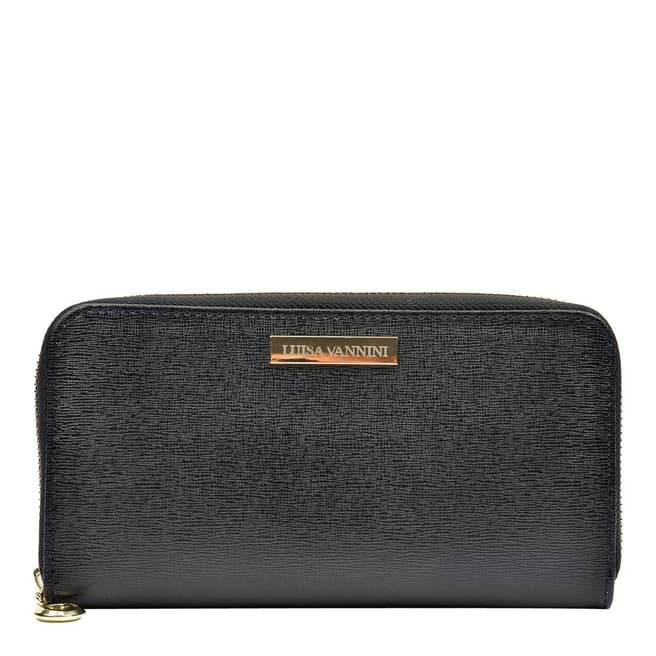 Luisa Vannini Black Leather Wallet
