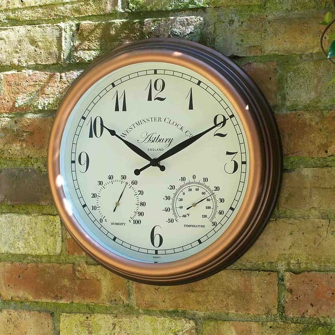 Outside In Astbury Wall Clock & Thermometer 38cm