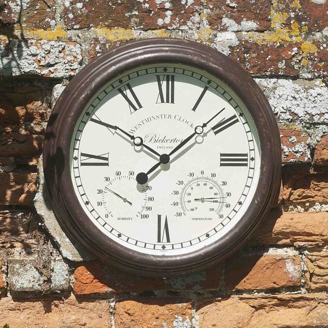 Outside In Bickerton Wall Clock & Thermometer 38cm