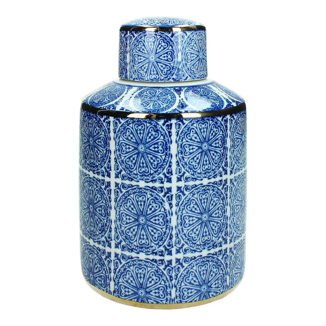 Happy Friday Blue Stoneware Canister
