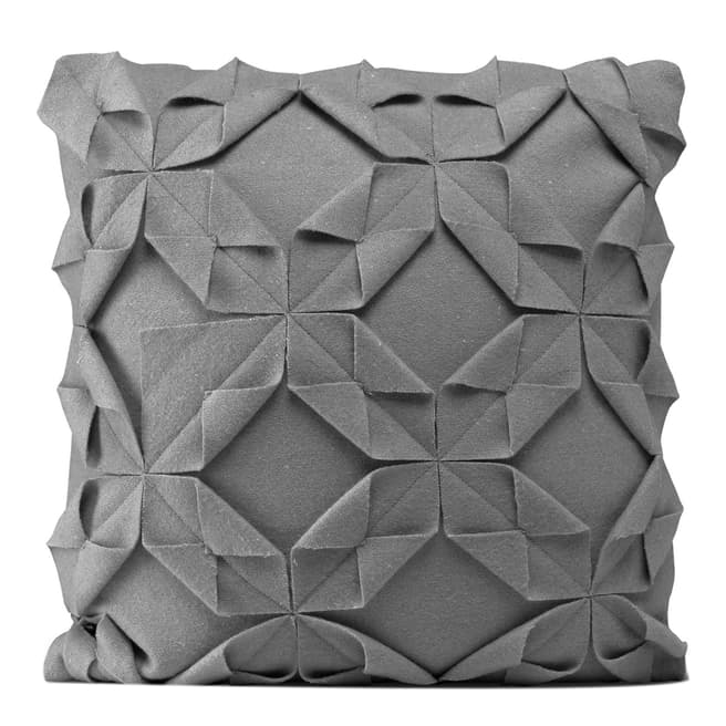 HF Living Origami 50x50cm Felt Cushion Cover, Grey