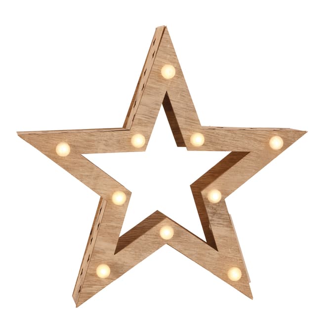 Festive Wooden LED Star