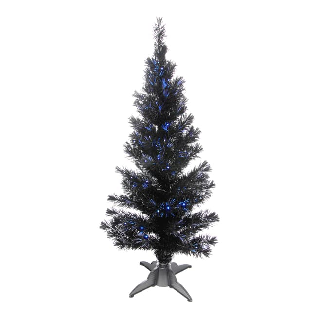 Festive Black StarShower Light Up Tree 60cm