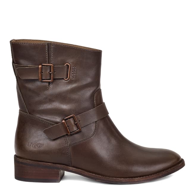 UGG Women's Walnut Brown Leather Fletcher Ankle Boot