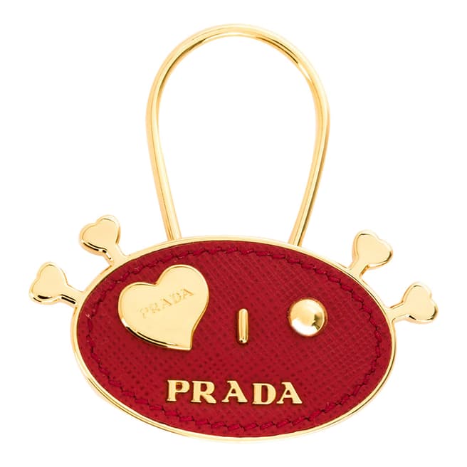Prada Red/Gold Robot Face Key Ring