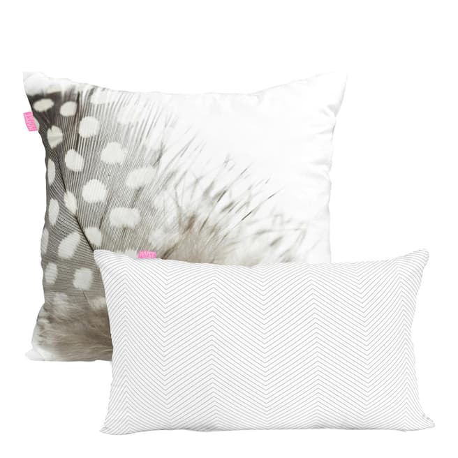 Happy Friday Light Pair of Reversible Cushion Covers