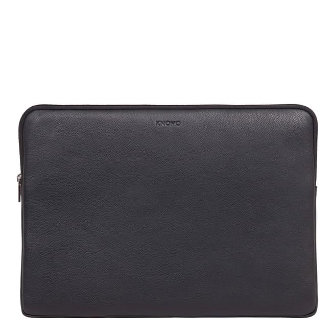 Knomo Black Leather 15" Laptop Sleeve