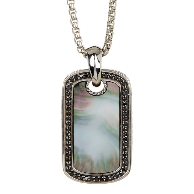 Stephen Oliver Silver/Mother of Pearl Reversible Pendant Necklace