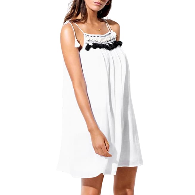Seafolly White/Black Shell Trim Swing Dress