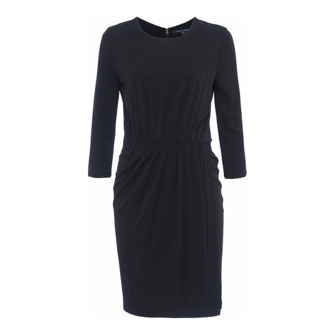 French Connection Black Elsa Long Sleeved Draped Jersey Dress