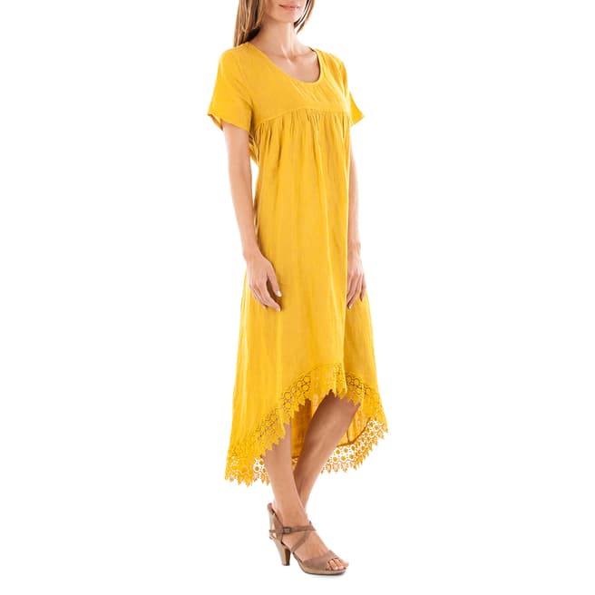 Toutes belles en LIN Yellow Linen Dress