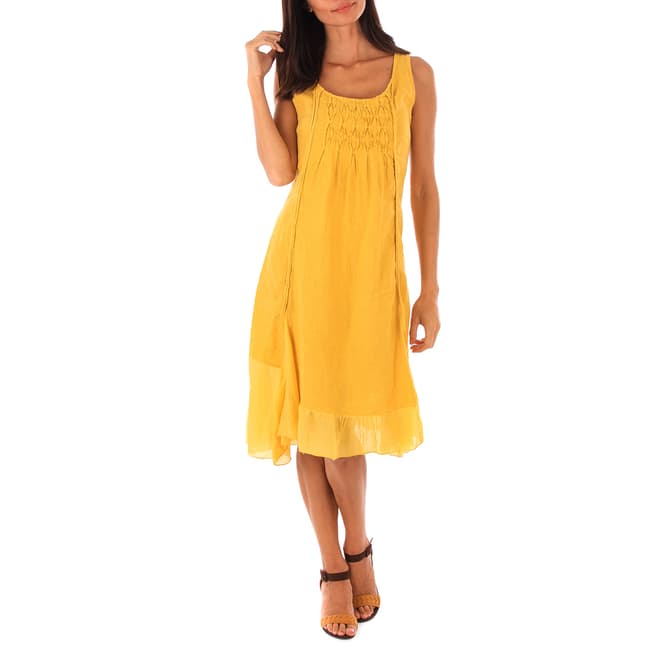 Toutes belles en LIN Yellow Mykonos Linen Dress