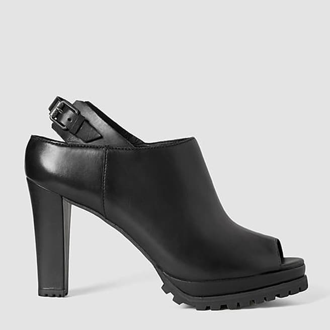 AllSaints Black Leather Hathaway Heeled Boots