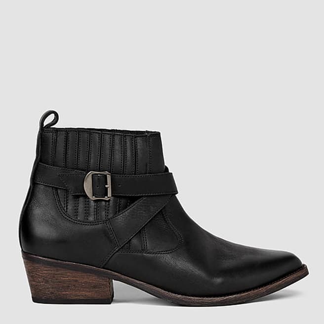 AllSaints Black Leather Quentin Ankle Boots