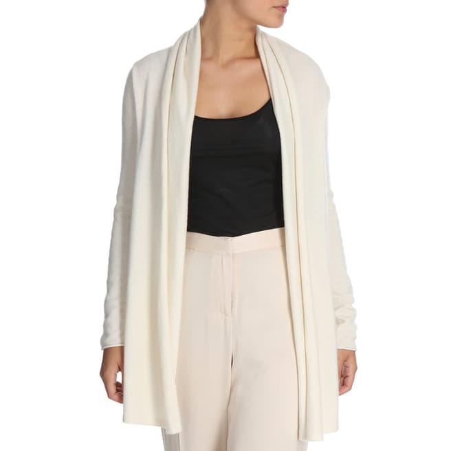 Cocoa Cashmere Natural White Waterfall Cashmere Cardigan