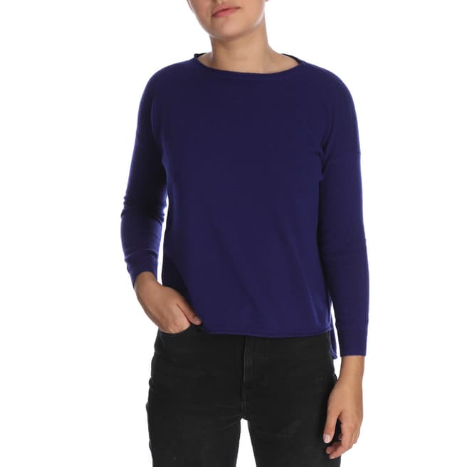Cocoa Cashmere Long Sleeve Navy Cashmere  Jumper