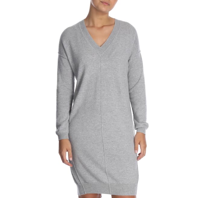 Cocoa Cashmere Grey Long Sleeved Cashmere Dress
