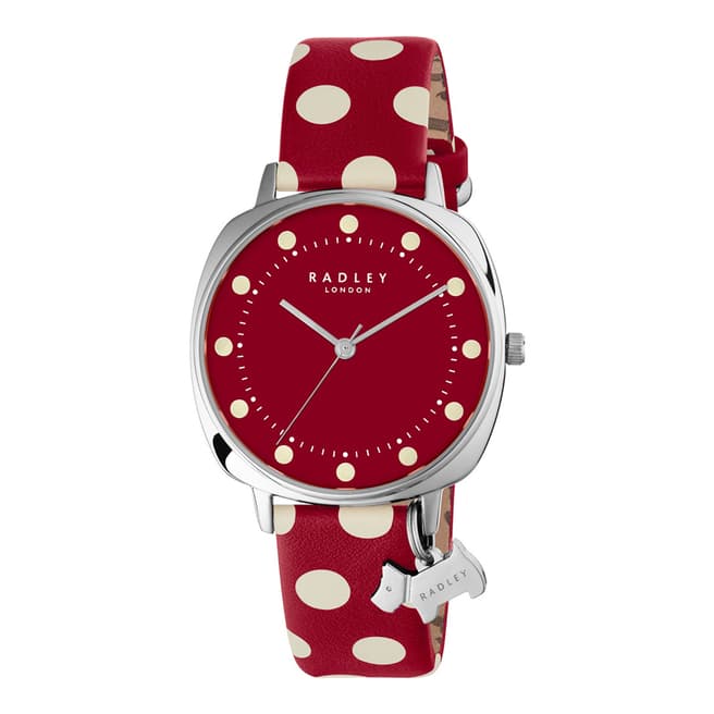 Radley Red/White Kennington Spot Leather Strap Watch