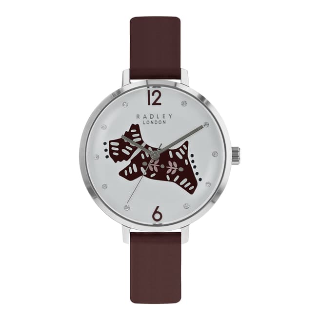 Radley Ladies' Burgundy Folk Dog Leather Strap Watch