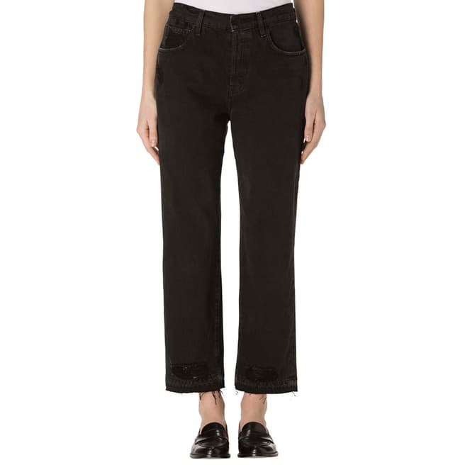 J Brand Double Cross Ivy Cropped Straight Jeans with Release Hem