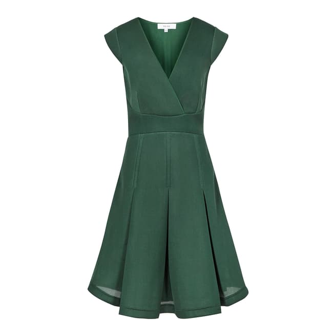Reiss Green Riviera Textured Dress