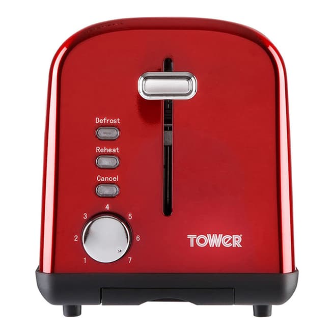 Tower Red Infinity 2-Slice Toaster