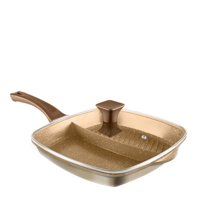 Tower Gold 2 in 1 Cerastone Cast Grill Pan, 28cm