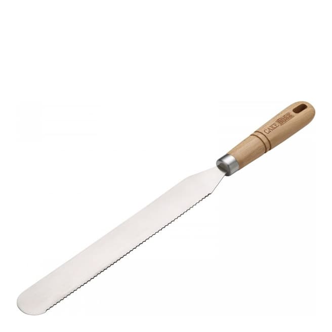 Cake Boss Chrome-Natural Professional Icing Spatula with Serrated Edge, 25.5cm 