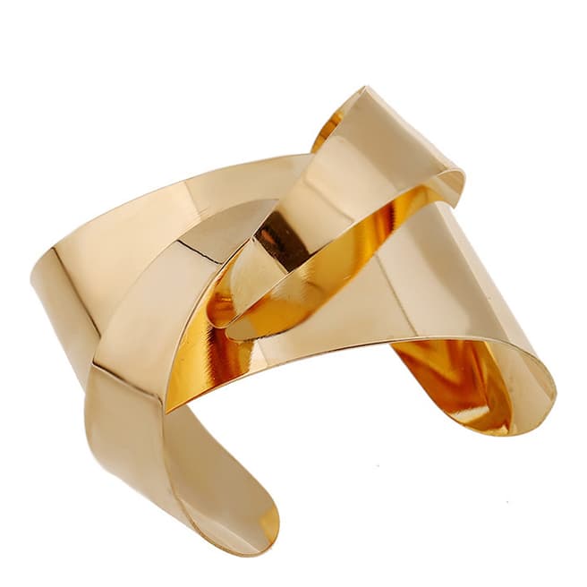 Chloe Collection by Liv Oliver Gold Asymmetrical Cuff Bangle