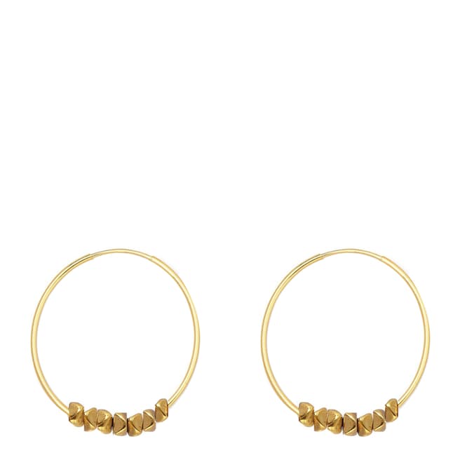 Chloe Collection by Liv Oliver Gold Beaded Hoop Earrings