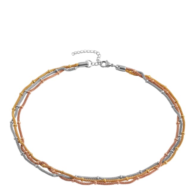 Chloe Collection by Liv Oliver Tri Colour Multi Link Necklace