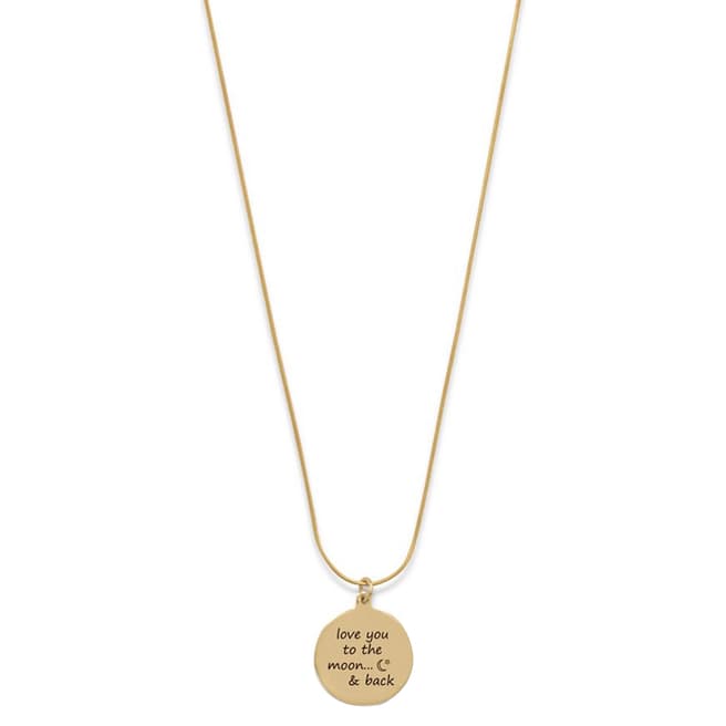 Chloe Collection by Liv Oliver Gold Love You To The Moon And Back Engraved Necklace